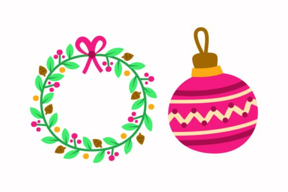 Christmas Advent Wreath Accessories Illustrations
