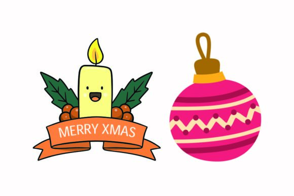 Christmas Candle Accessories Vector
