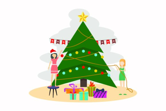 Christmas Celebration Tree Decoration Illustration