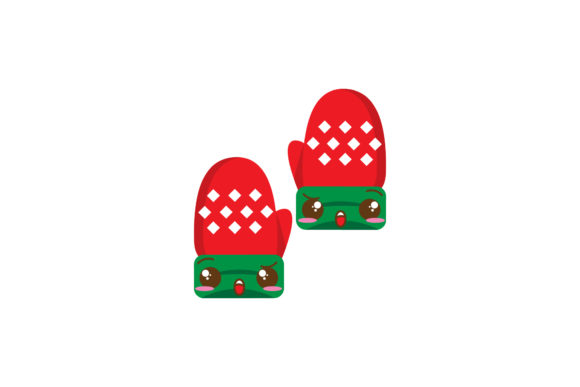 Christmas Cute Gloves Vectors