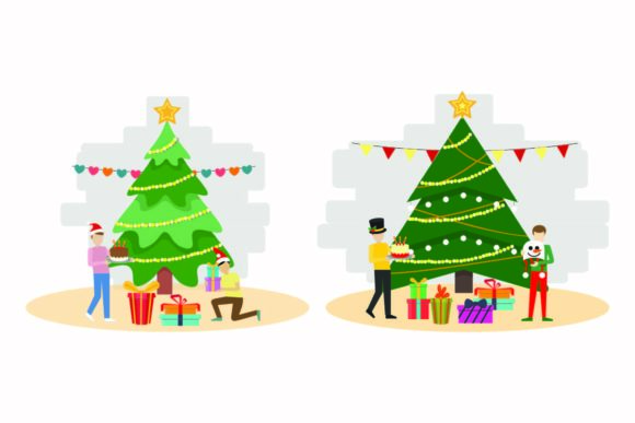 Christmas Festive Decoration Vector Set for Illustrations
