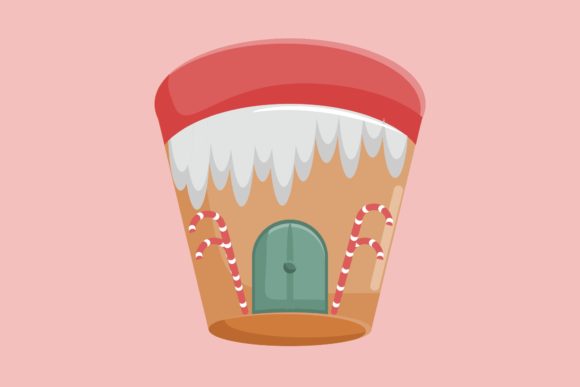 Christmas Flower Pot with Home Design Illustrations