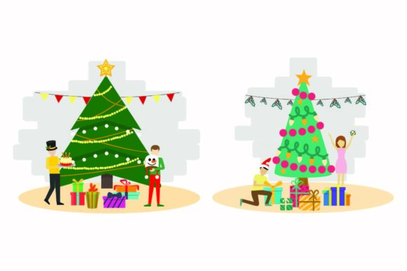Christmas Gift Party Vector Illustration for Handmade Creations