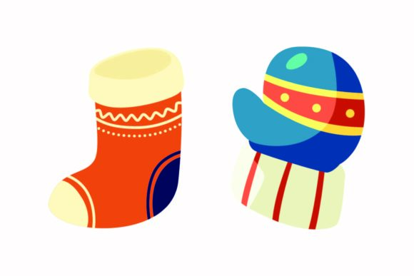 Christmas Gloves Illustration for Digital Selling