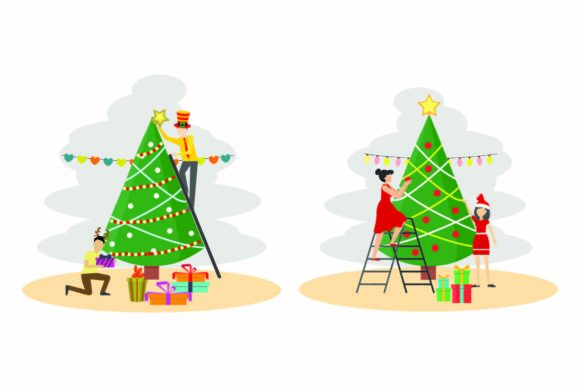Christmas Light Holiday Illustration Set for Cricut and Handmade Projects