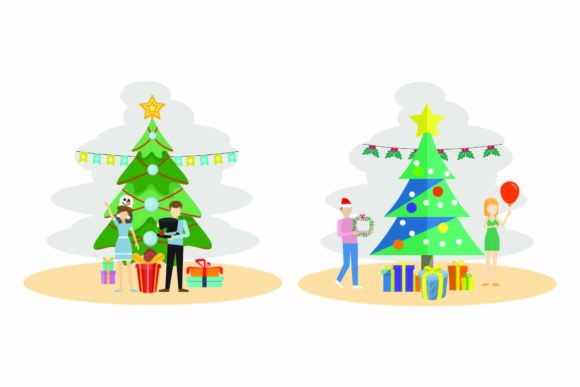Christmas Present Decoration Vector Set for Illustrations