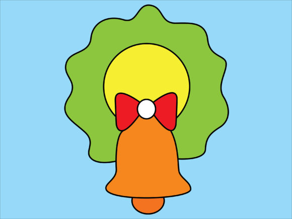 Illustration Christmas Bell with Leaf for Branding and Marketing